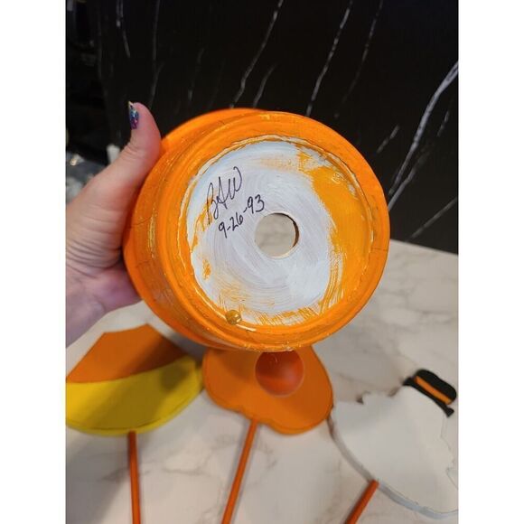 Hand Painted Wood Folk Art Ghost Pumpkin Candy Corn 3D Planter Décor Halloween - Picture 7 of 11